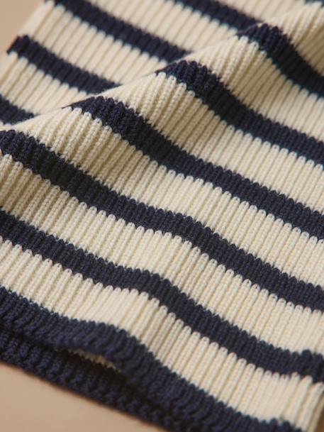 Snood laine mérinos enfant - cyrillus x les 3 tricoteurs Marine+Rayure marine 4 - vertbaudet enfant 
