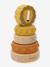 Tour à empiler en bois FSC® et silicone jaune+rose+vert 3 - vertbaudet enfant 