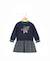 Robe manches longues 100% coton fille Bleu indigo 1 - vertbaudet enfant 