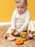 Tour à empiler en bois FSC® et silicone jaune+rose+vert 1 - vertbaudet enfant 