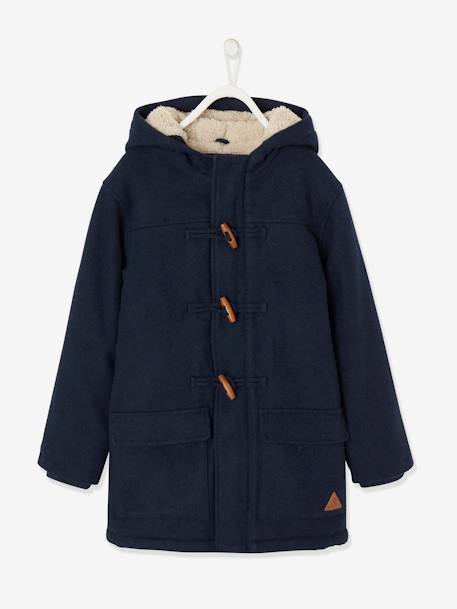 Duffle-coat garçon en drap de laine doublé sherpa  - vertbaudet enfant