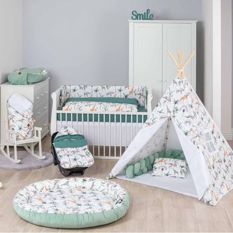Coussin anti tête plate en coton et velvet safari Vert 5 - vertbaudet enfant 