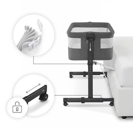 Lit bébé NESTEE UP 2 2 en 1 avec inclinaison du matelas, maille aérée et cadre en acier Beige+Gris 8 - vertbaudet enfant 