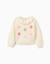 Pull en maille épaisse avec fleurs brodées Blanc 1 - vertbaudet enfant 