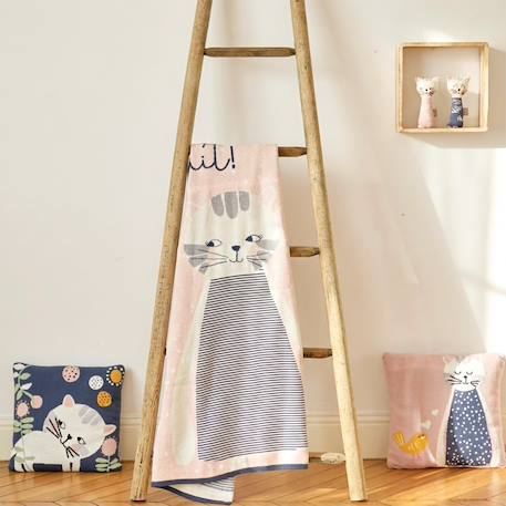 Couverture en coton bio gots Écru+Gris+Rose 14 - vertbaudet enfant 