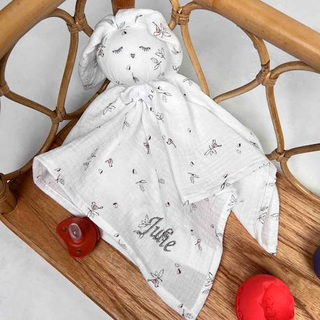 Doudou plat lapin  melody Blanc 4 - vertbaudet enfant 