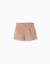 Short en velours côtelé avec plis devant Beige clair+Vert foncé 1 - vertbaudet enfant 