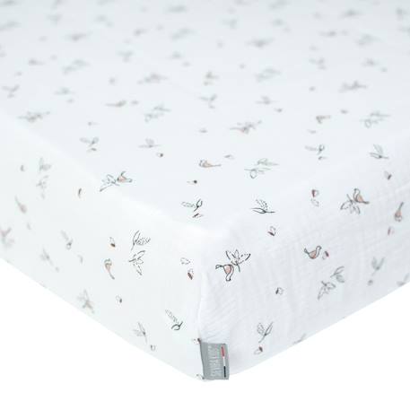 Drap-housse en gaze de coton melody Blanc 4 - vertbaudet enfant 