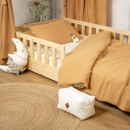 Parure de lit housse de couette et taie d'oreiller jeanne Beige+Blanc+Blanc à pois or+Bleu+Camel+Écru+Terracotta+Vert de gris 22 - vertbaudet enfant 