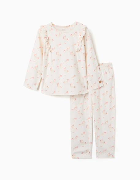 Pyjama en velours avec motif licorne et étoile Blanc 1 - vertbaudet enfant 