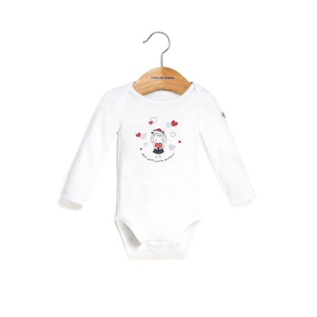 Ensemble bébé 3 pièces 100% coton bébé fille Fond blanc opt raye marine 5 - vertbaudet enfant 