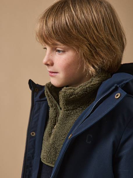 Faux col en sherpa garçon Kaki+Marine 3 - vertbaudet enfant 