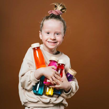 Bouteille sensorielle sound Bleu+Jaune+Multicolore+Rose+Turquoise+Vert 16 - vertbaudet enfant 