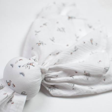 Doudou plat lapin  melody Blanc 5 - vertbaudet enfant 