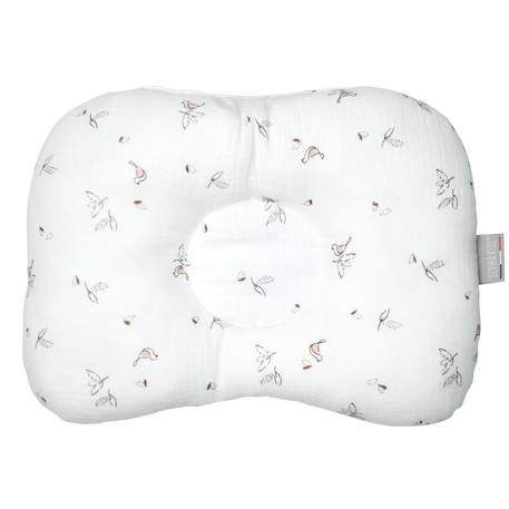 Coussin cale-tête ergonomique en gaze de coton melody Blanc 1 - vertbaudet enfant 