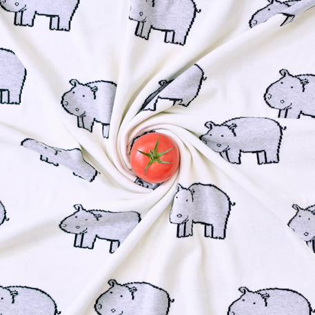 Couverture en coton bio gots Écru+Gris+Rose 5 - vertbaudet enfant 