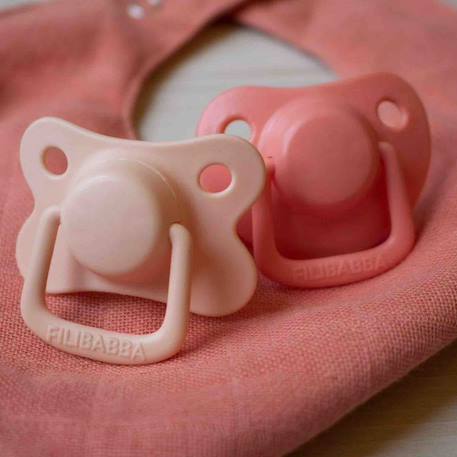 Lot de 2 sucettes anatomique en silicone Gris+Pêche+Terracotta 8 - vertbaudet enfant 
