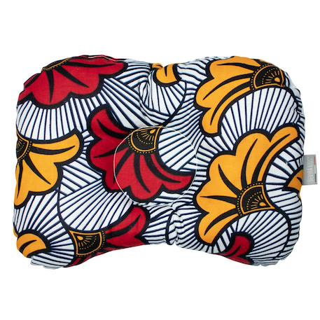 Coussin cale-tête ergonomique en wax fleurs de mariage Rouge 1 - vertbaudet enfant 