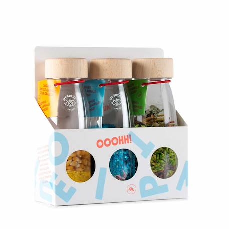 Lot de 3 bouteilles sensorielles Bleu+Multicolore+Rose+Vert 2 - vertbaudet enfant 