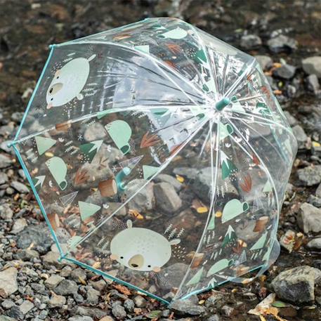 Parapluie transparent pour enfant animaux Bleu+Menthe+Orange+Rose+Vert+Vert paon 8 - vertbaudet enfant 