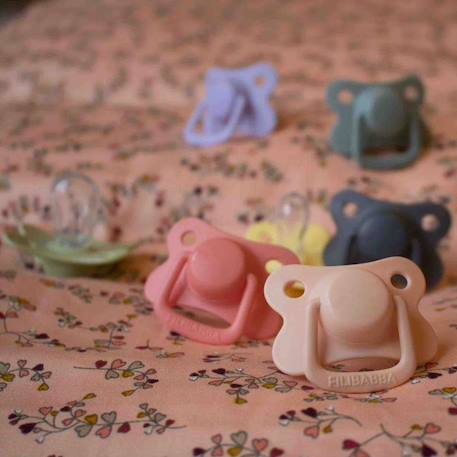 Lot de 2 sucettes anatomique en silicone Gris+Pêche+Terracotta 12 - vertbaudet enfant 