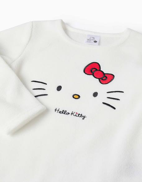 Pyjama en polaire avec broderie hello kitty Blanc 3 - vertbaudet enfant 