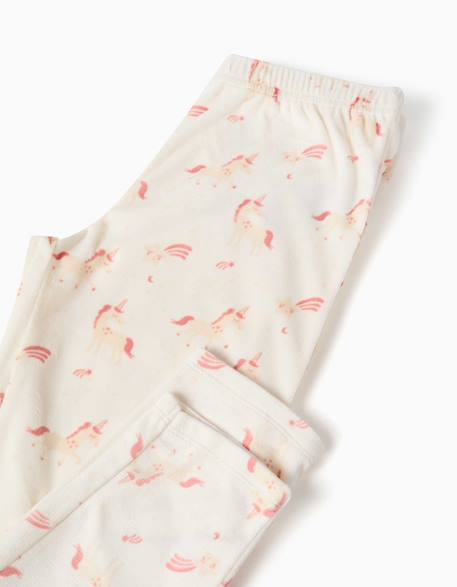 Pyjama en velours avec motif licorne et étoile Blanc 4 - vertbaudet enfant 