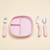 Set de 3 couverts ergonomiques en inox pour enfant Bleu+Rose+Vert 12 - vertbaudet enfant 
