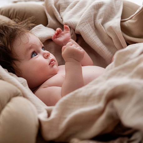 Lange en gaze de coton jeanne Beige+Blanc+Bleu+Camel+Écru+Gris clair+Terracotta+Vert de gris+Vieux rose 2 - vertbaudet enfant 