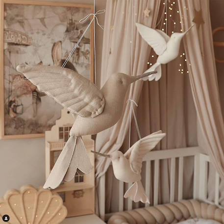 Trophée mural décoration chambre d'enfant, colibri Beige 3 - vertbaudet enfant 