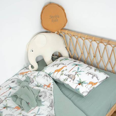 Ballon mural décoratif en coton imprimé 38cm Beige sidonia+Blanc+Bleu+Écru+Vert de gris 21 - vertbaudet enfant 