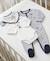 Ensemble bébé 3 pièces 100% coton bébé fille Fond blanc opt raye marine 1 - vertbaudet enfant 