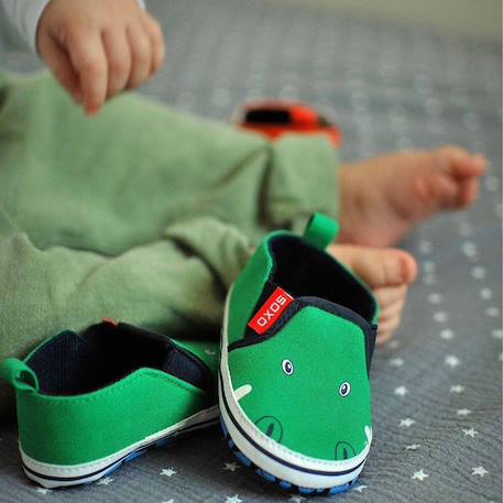 Chaussons doux pour bébé crocodile Vert 2 - vertbaudet enfant 
