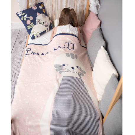 Couverture en coton bio gots Écru+Gris+Rose 15 - vertbaudet enfant 