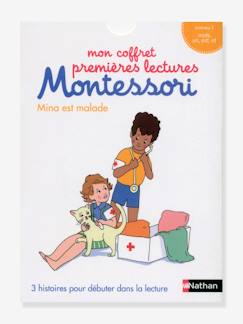 Jouet-Livres-Livres d'activités et de jeux-Coffret éducatif Premières lectures Montessori NATHAN - Mina est malade, niveau 1