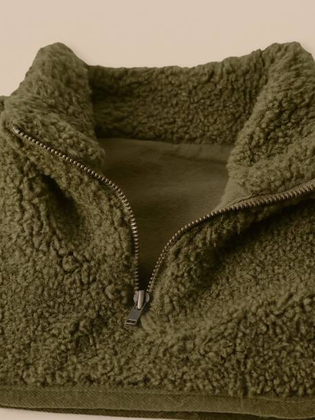 Faux col en sherpa garçon Kaki+Marine 2 - vertbaudet enfant 