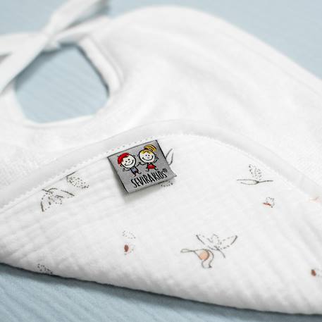Bavoir à nouer en gaze de coton melody Blanc 4 - vertbaudet enfant 