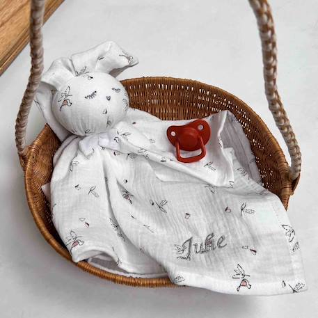 Doudou plat lapin  melody Blanc 6 - vertbaudet enfant 