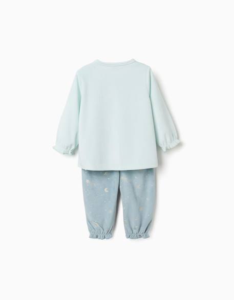 Pyjama en velours avec licorne qui brille dans le noir Bleu clair 2 - vertbaudet enfant 