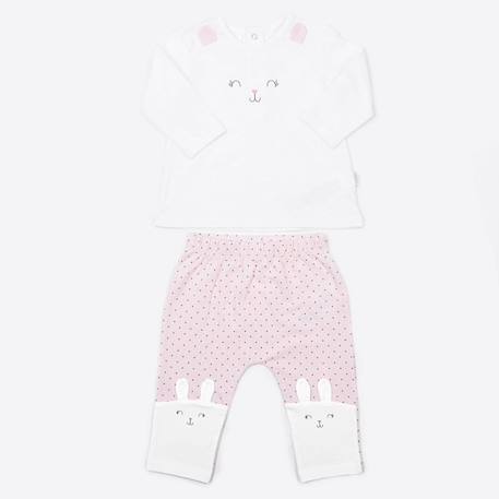 Pyjama bébé 2 pièces en coton bio lapin Bleu+Rose 8 - vertbaudet enfant 