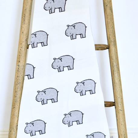 Couverture en coton bio gots Écru+Gris+Rose 4 - vertbaudet enfant 