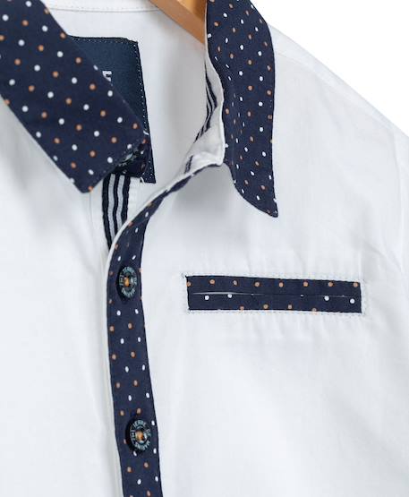Chemise manches longues 100% coton garçon Blanc optique 3 - vertbaudet enfant 