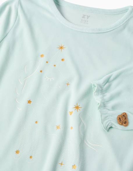 Pyjama en velours avec licorne qui brille dans le noir Bleu clair 3 - vertbaudet enfant 