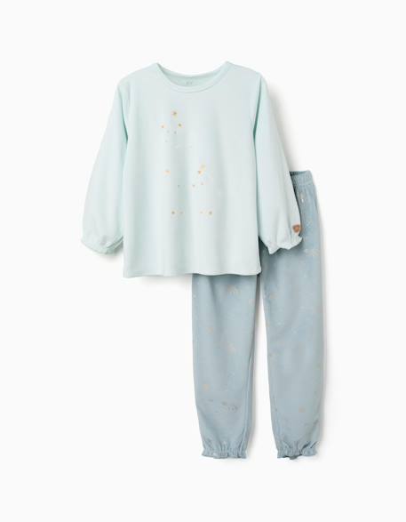 Pyjama en velours avec licorne qui brille dans le noir Bleu clair 1 - vertbaudet enfant 
