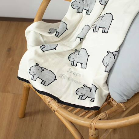Couverture en coton bio gots Écru+Gris+Rose 3 - vertbaudet enfant 