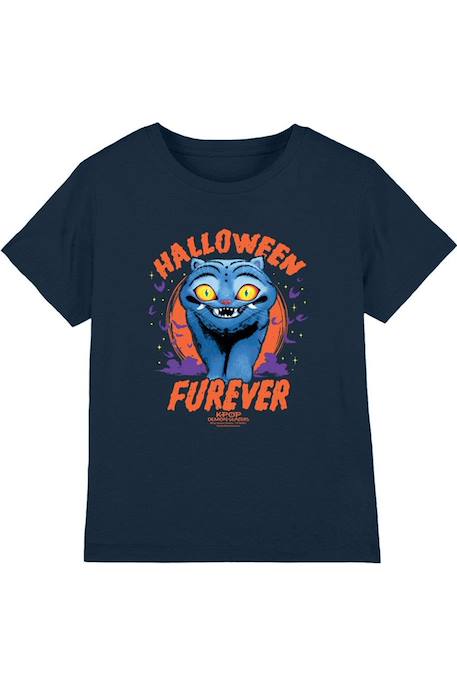 T-shirt halloween motif derpy tigre en coton peigné de qualité supérieure furever Bleu marine 1 - vertbaudet enfant 