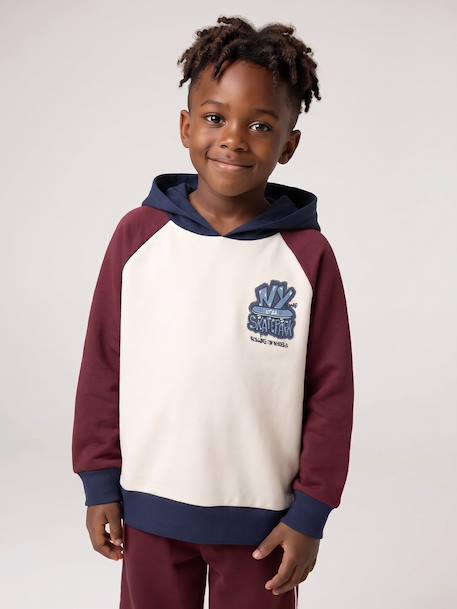 Sweat à capuche garçon bordeaux 2 - vertbaudet enfant 