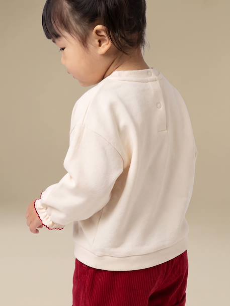 Ensemble Noël bébé fille sweat short collants rouge 14 - vertbaudet enfant 
