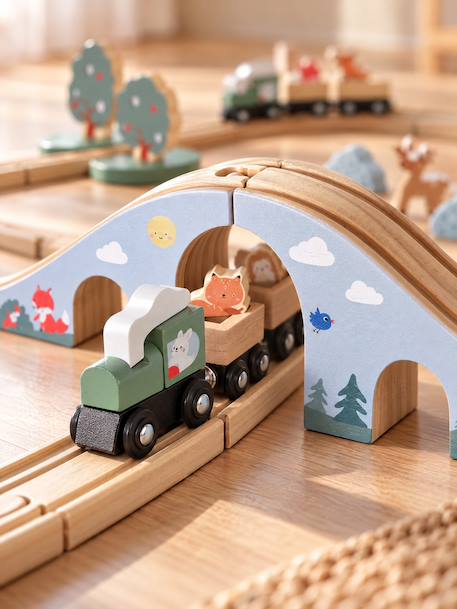 Circuit de train 55 pièces en bois FSC® bois 2 - vertbaudet enfant 