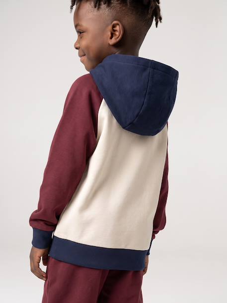 Sweat à capuche garçon bordeaux 4 - vertbaudet enfant 